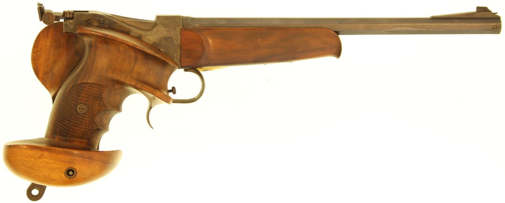 Matchpistole, Kommer "Olympia", Kal. .22LR. Achtkantlauf, 29cm lang. Buntgehärtetes System mit