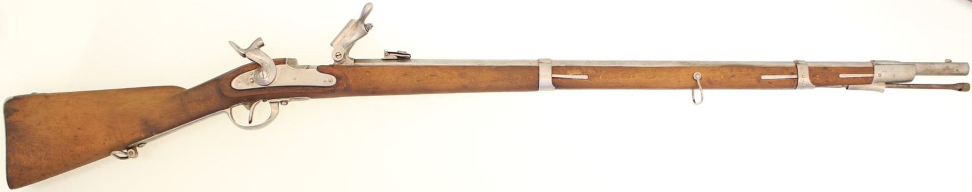 Infanteriegewehr M 1854/67, System Wänzel, Kal. 13,9 mm. Spiegelblanker Lauf, Länge 88 cm. Auf dem