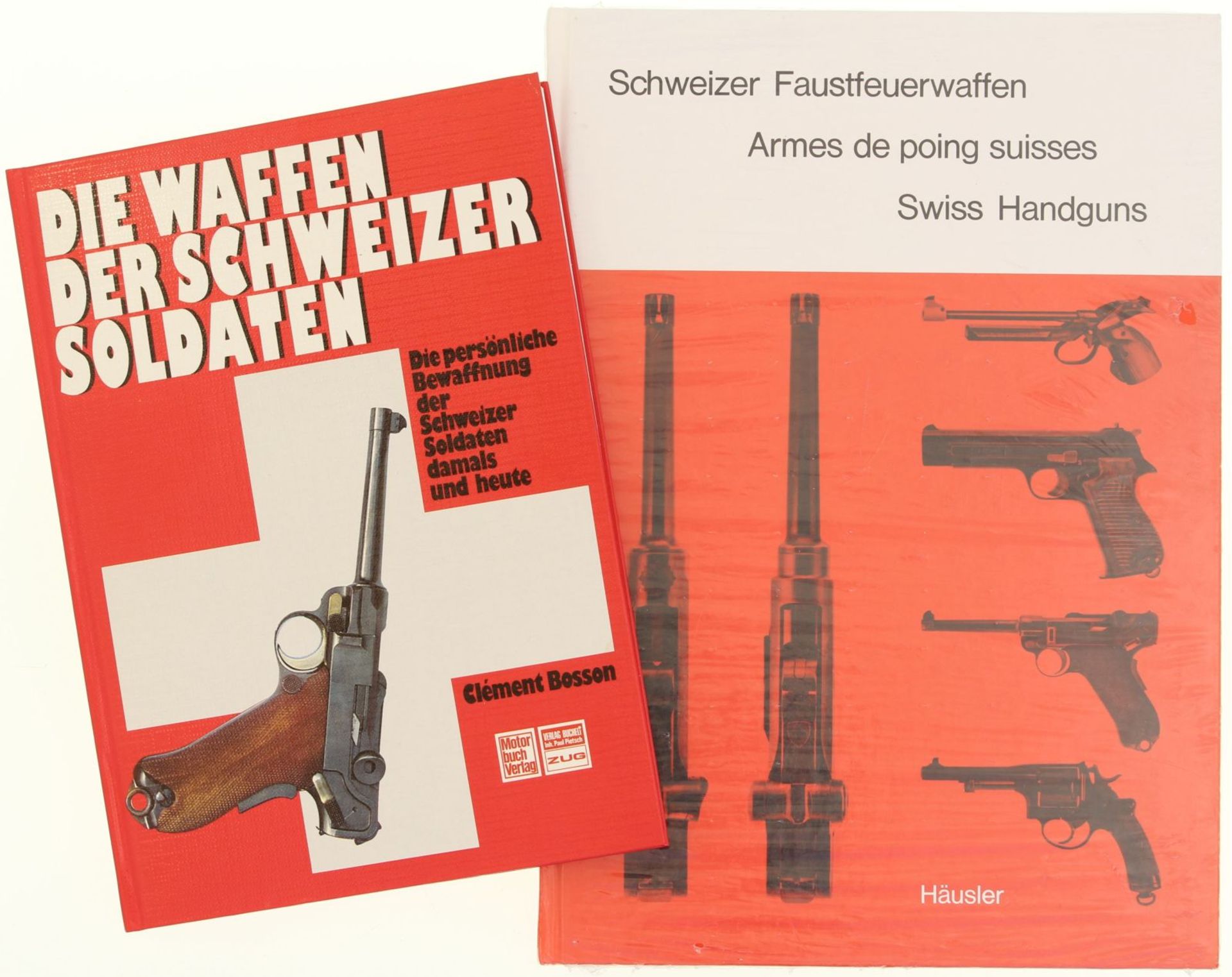 Konvolut von 2 Büchern. 1. "Die Waffen der Schweizer Soldaten" von Clement Bosson. 2. "Schweizer