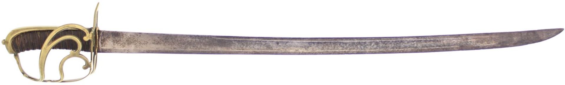Säbel, franz. Modell in der CH im Gebrauch um 1790, Infanterie. Messinggefäss, Griffkappe,