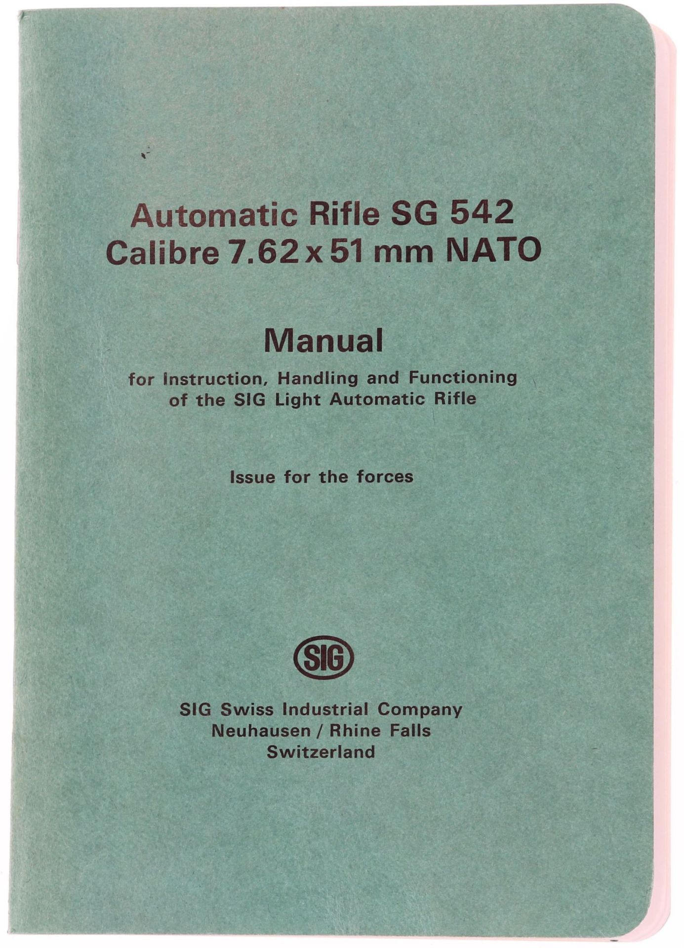 Manual für SIG Automatic Rifle SG 542. Bedienungs- und wartungsanleitung in englischer Sprache zum