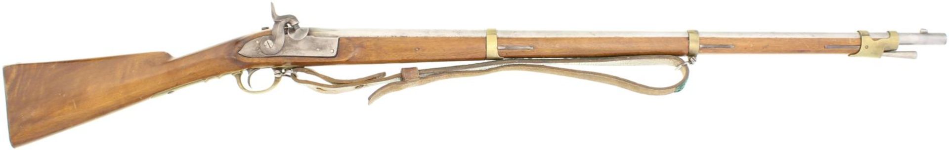 Perkussionsgewehr, Kadettenwaffe! Spangenberg & Sauer, Kal. 12mm. LL 820mm, TL 1190mm, Schlossplatte