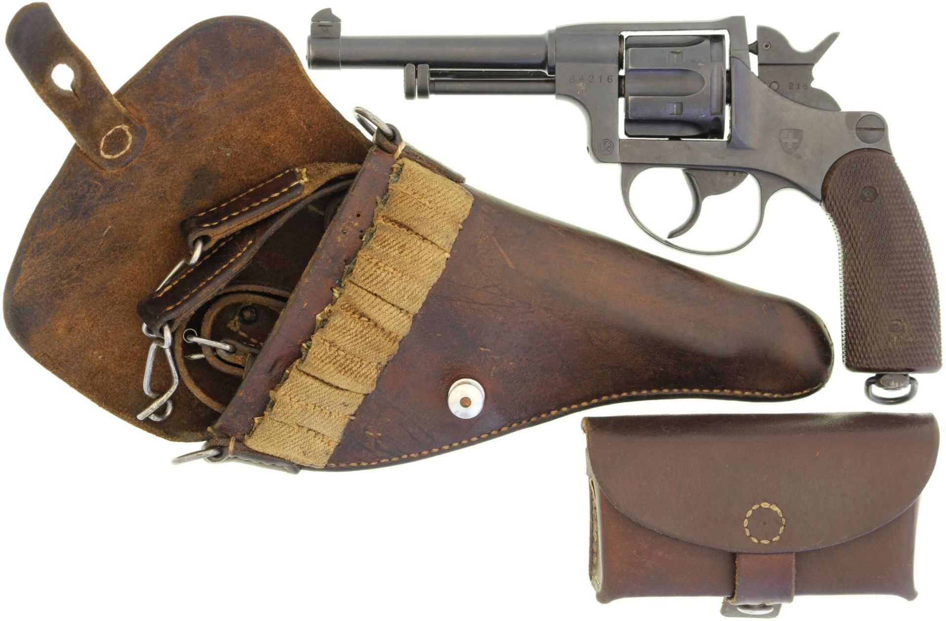 Revolver, Ordonnanz 29, WF Bern, Kal. 7.5mm. Brünierte Ganzstahlwaffe mit DA-Abzug, Lauflänge 115mm. - Bild 2 aus 2