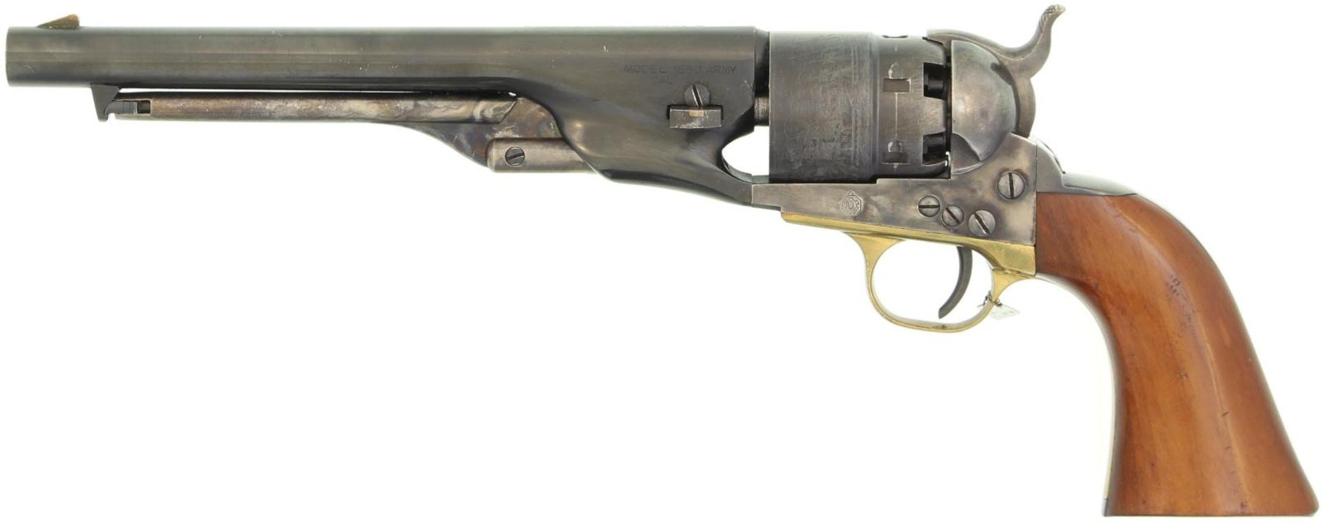 Perkussionsrevolver, HEGE-Uberti, Replika Colt Model 1860 Army, Cal. 44. Brünierter Lauf und