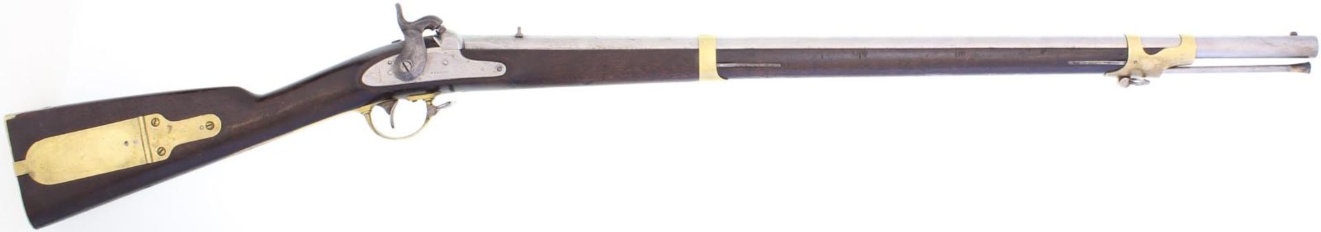 Perkussionsgewehr Mississippi Rifle M 1842, Kal .54, Messingbeschläge, L 123, Schloss bez. mit E.