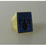 Siegelring mit Wappen, 585 Gelbgold, RG 19mm, 5,8gMindestpreis: 270 EUR