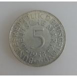 5 Mark, Silberadler, 1958J, ss-vzMindestpreis: 330 EUR