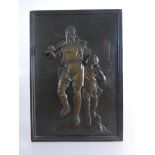 Metallarbeit, Wilhelm Tell mit seinem Sohn, um 1900, 22cm x 15,5cmMindestpreis: 40 EUR