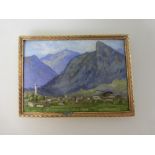 Porzellanbild im Rahmen, bez. "Oberammergau 1934", 6,8cm x 9,4cmMindestpreis: 65 EUR