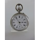 Taschenuhr Longines, Grand Prix Paris 1900, Silbergehäuse, Feingehalt 800, Zifferblatt m.römischen