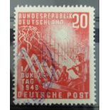 Briefmarke Bund Mi.Nr. 112/I Plattenfehler, kleines "i" in Bundesrepublik, gestempeltMindestpreis: