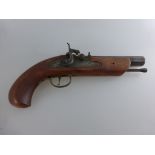 Perkussionspistole, Spanien 20.Jh. cal. 45, Holzschaft mit Metalllauf, l. 29cmMindestpreis: 40 EUR
