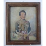 Portrait um 1810/20, General in Husarenuniform, Gouache auf Papier, i.R. 24cm x 19,