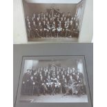 2 Fotografien Aue / Erzgebirge, "Vereinigung der Auer Fachschüler", um 1920, je ca. 22cm x14,5cm