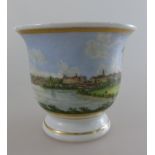 Ansichtentasse um 1850, Blick auf Schloß Johannisburg / Aschaffenburg, InnenseiteHaarriss, h. 9,5cm,