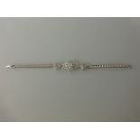 Armband, Weißgold 585 mit Diamanten besetzt, l. 17,5cm, 12gMindestpreis: 950 EUR