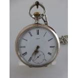 Taschenuhr Omega um 1920, Zifferblatt besch., an Kette, Werk läuft an, Funktion n. gepr.