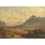 Deutschland     Wanderer im Gebirge. Ende 19. Jahrhundert.Öl auf Leinwand. 23,8 x 33,5 cm (9,3 x