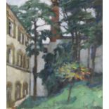 Leo Putz     1869 Meran - 1940 MeranSchlosshof. Um 1912.Öl auf Leinwand. Nicht bei Putz. Rechts