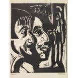 Ernst Ludwig Kirchner    1880 Aschaffenburg - 1938 DavosZwei Köpfe (Hans Rohner und Lotte Kraft).