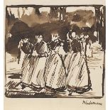 Max Liebermann     1847 Berlin - 1935 BerlinStudie zu Sonntagnachmittag in Laren. Um 1882.