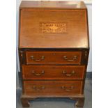 Small inlaid mahogany bureau