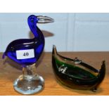 Art Glass Toucan + Long boat