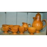 Carlton Ware beige glazed coffee set