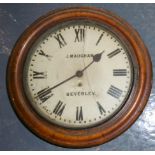 Mahogany circular wall clock - J. Maugham Beverley