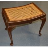 Mahogany cane seat dressing stool