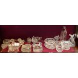 Pyrex Babies bottle, 10 table salts, ink wells, knife rests, stoppers etc.