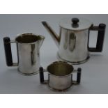 Trench Art - Shellcase chrome plated 3 piece tea set