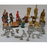 Wood, plastic & metal figures