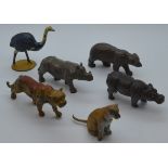 6 Hill & Co large lead zoo animals