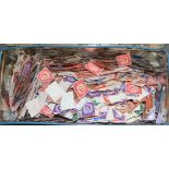 Tin of 1000's of GB stamps off paper