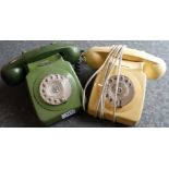 Green & cream GPO telephones (2)