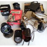 Pair headphones & photographic equipment