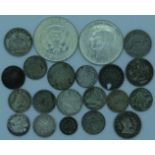 Various Foreign silver coins