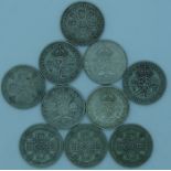 10 x Pre 1947 Two Shillings