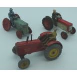 Dinky Massey Harris & 2 other tractors