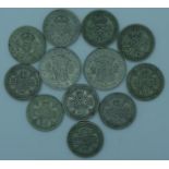 10 x Pre 1947 Two Shillings & 2 Halfcrowns