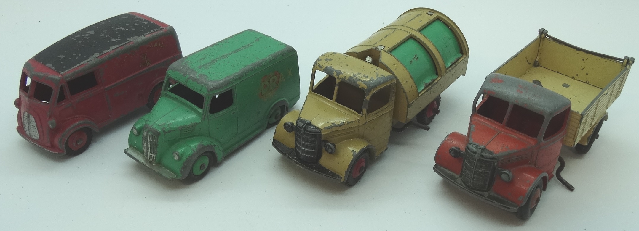 Dinky - 2 Vans, Bedford lorry & Refuse lorry