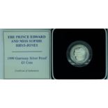 1999 Guernsey silver proof £1 coin