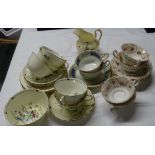 2 Radford cups & saucers, 4 Doulton floral garland cups & saucers + 17 pieces Plant Tuscan