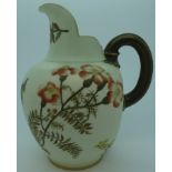 Royal Worcester floral decorated jug 1887 Rd.No. 29115 6.5'h