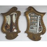 Pair of shaped gilt frame mirrors