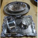 6 Pieces of plated ware