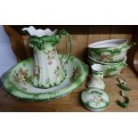 Green floral wash set (6)