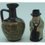 Royal Doulton miniature Winston Churchhill jug & another