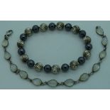 2 Silver bead bracelets